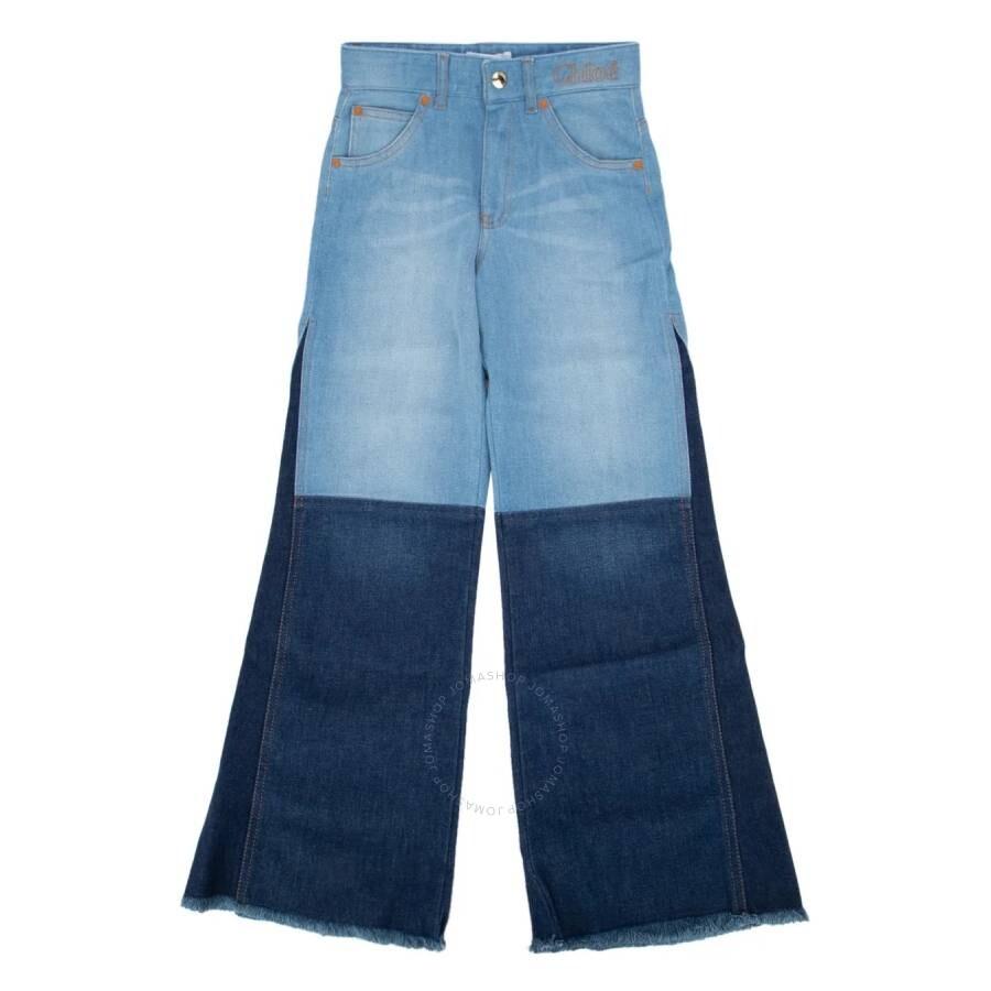 デニム・ジーパン CHLOE | FLARED PATCHWORK JEANS IN BLUE MULTI DENIM Chloé Flared Patchwork Jeans In Denim | Chloé US