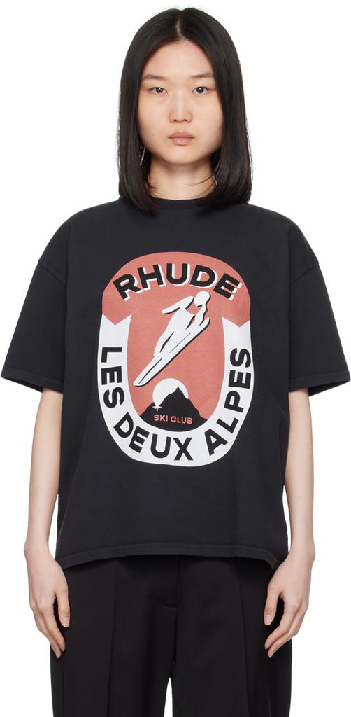 Rhude Black 'Les Deux Alpes' T-Shirt