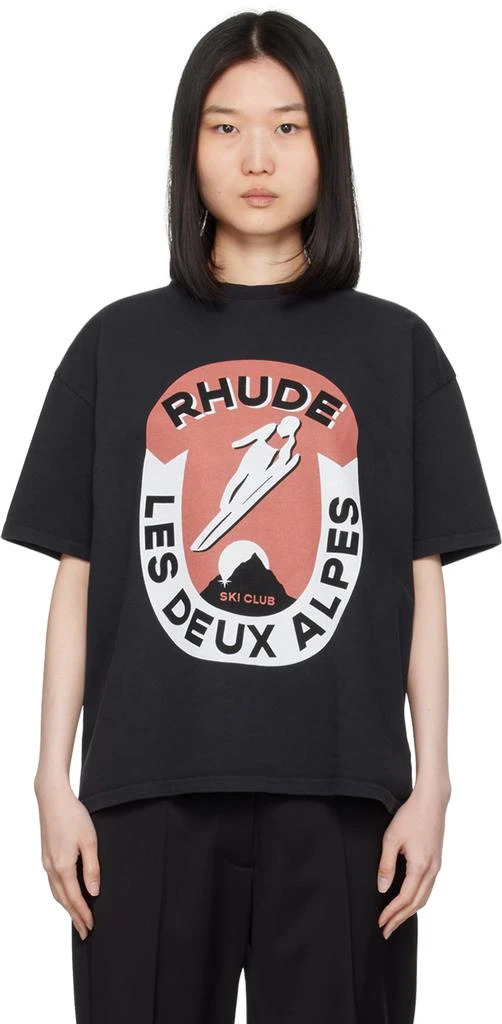 Rhude Black 'Les Deux Alpes' T-Shirt 1