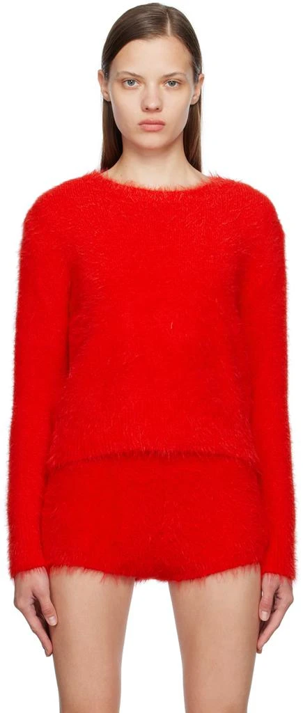 pushBUTTON Red Shag Sweater 1
