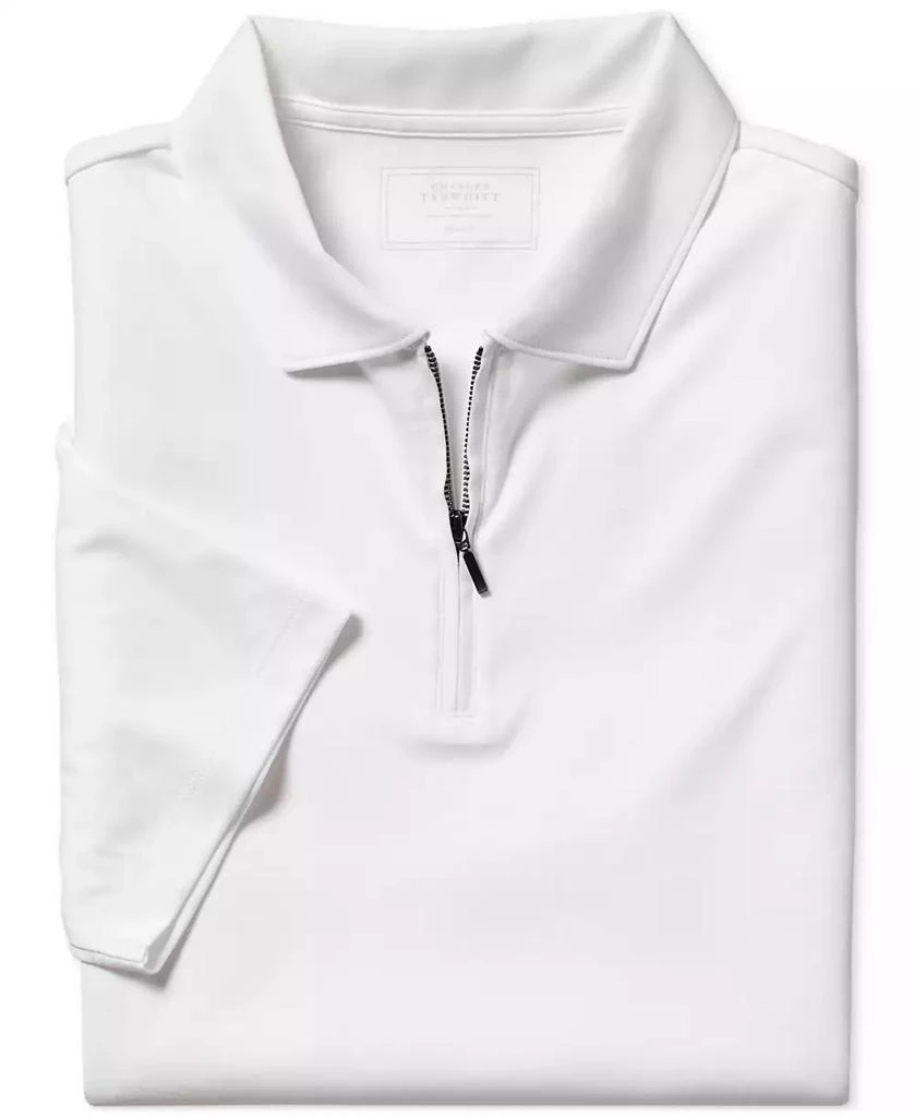 Charles Tyrwhitt Men's Mercerized Cotton Short Sleeve Zipper Polo Shirt 4