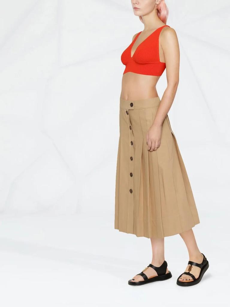 Salvatore Ferragamo Ferragamo Buttoned-Up Pleated Skirt