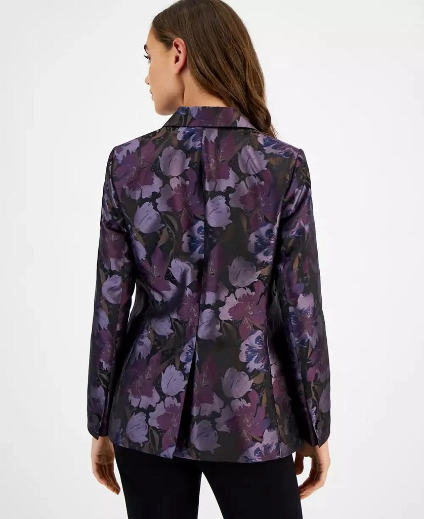 Anne Klein Women's Printed Jacquard One-Button Blazer 2