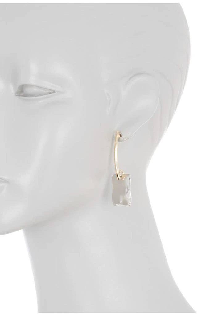 Halogen Two-Tone Molten Rectangle Drop Earrings 2