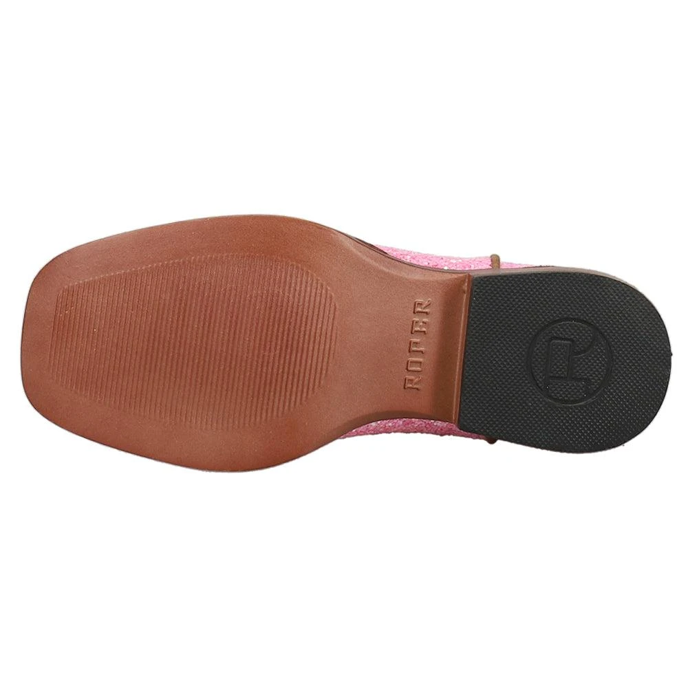 Roper Glitter Square Toe Pull On Cowboy Boots (Little Kid) 5