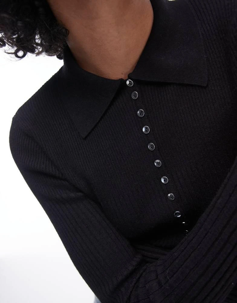 Mango Mango button detail cardigan in black 2