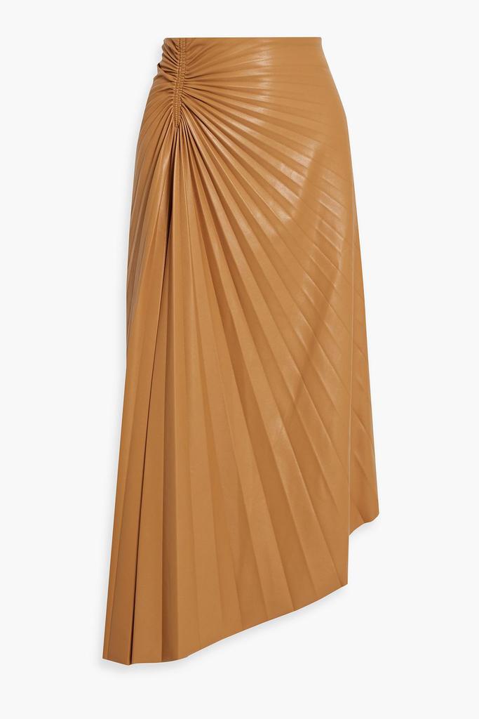 A.L.C. Tracy asymmetric plissé faux leather midi skirt