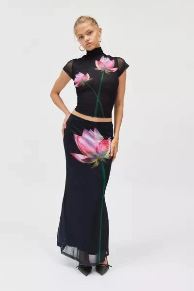 Another Girl Another Girl Digital Flower Crop Top & Maxi Skirt Set 1