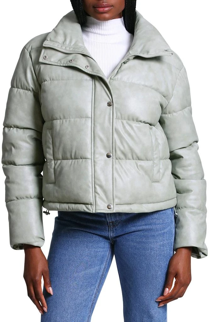 Avec Les Filles Faux Leather Puffer Jacket 3