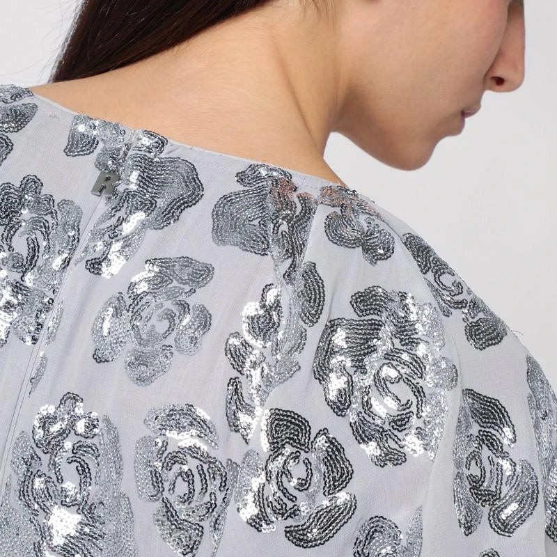 ROTATE Birger Christensen Light grey chiffon midi dress with sequins -  Dresses & Skirts - BeyondStyle