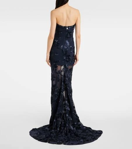 ROTATE Birger Christensen 3D mesh maxi dress 3