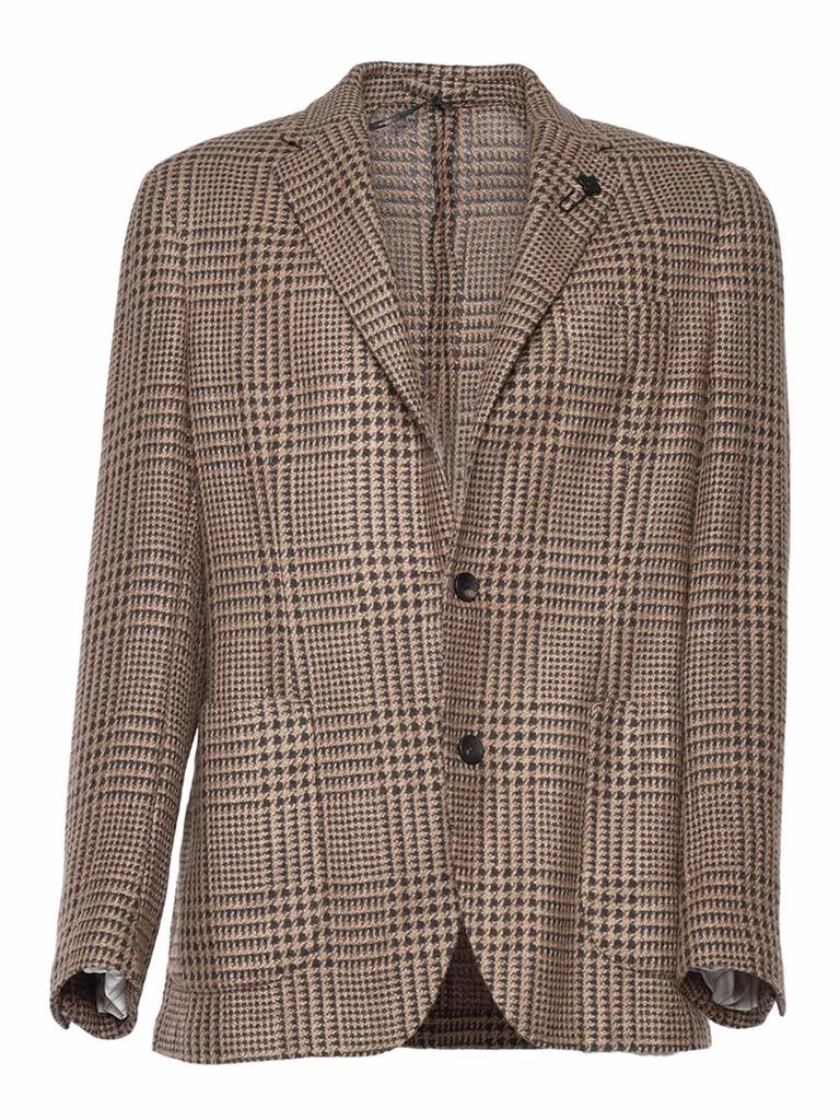 LARDINI Lardini Single-Breasted Checked Blazer 1