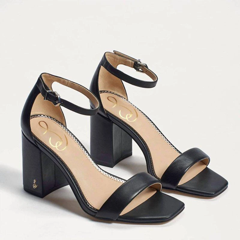 Women's Danielle Block Heels Sandal In Black Leather – On Sale Now