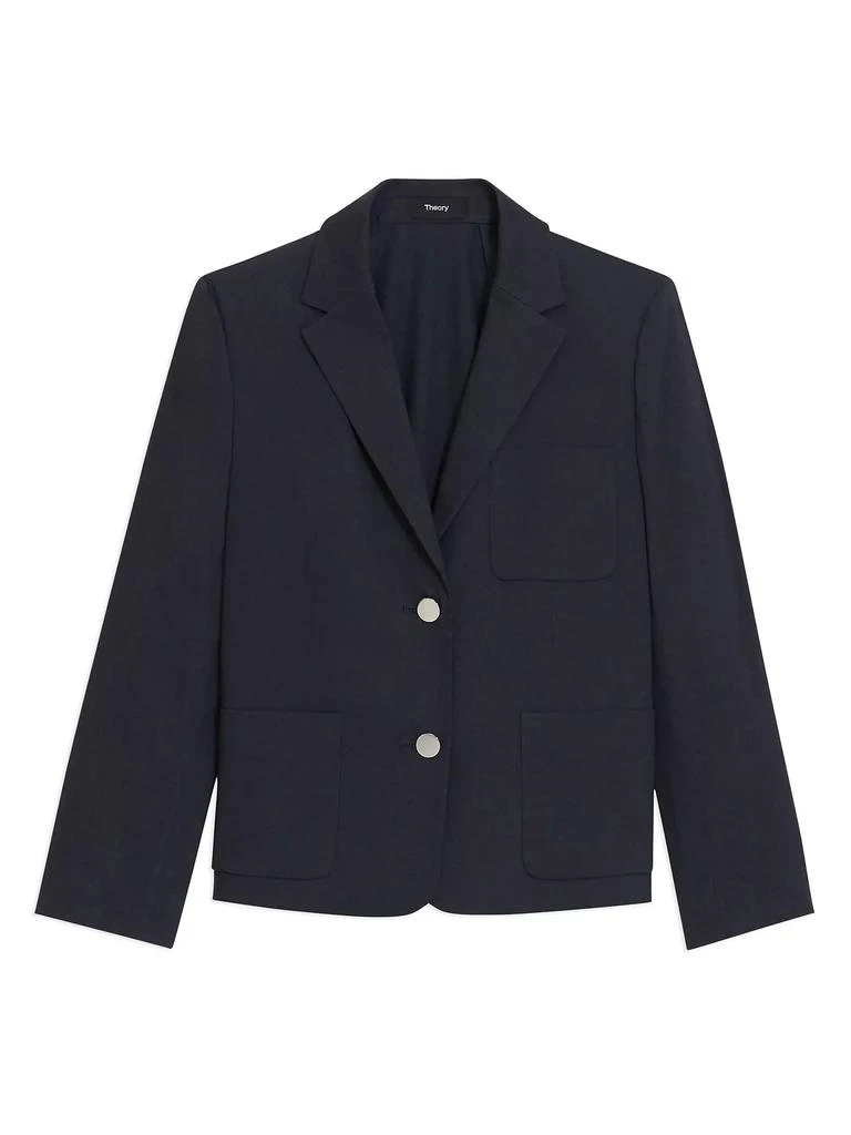 Theory Shrunken Linen-Blend Blazer 1