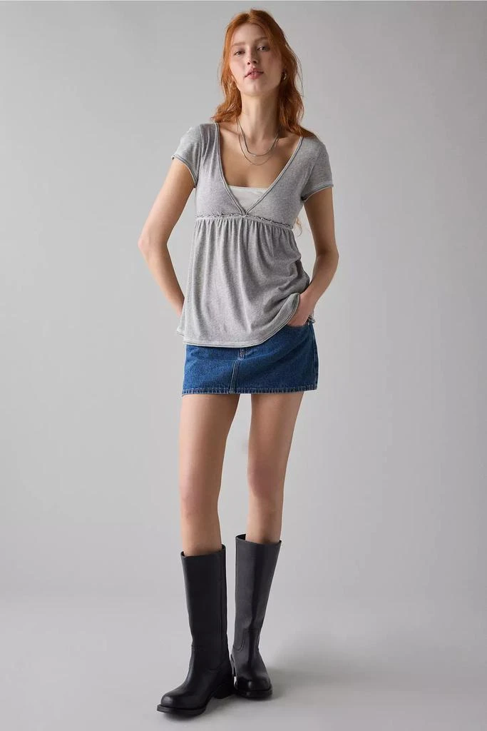 BDG BDG Tina Layered V-Neck Short Sleeve Babydoll Tee 3