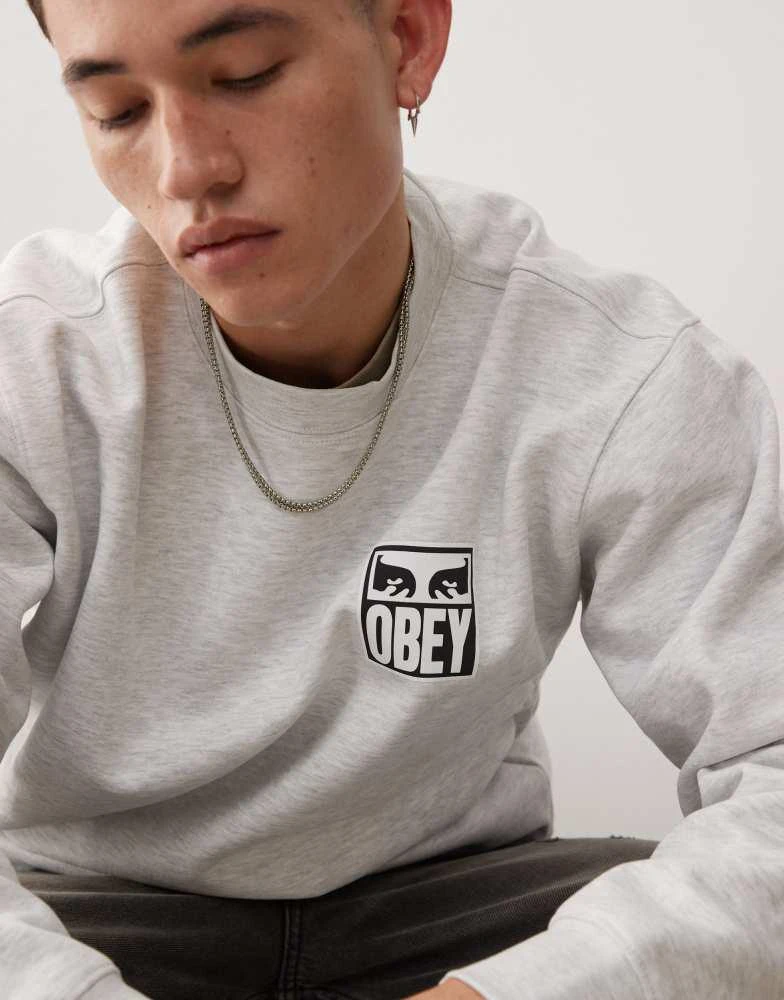 Obey Obey icon eyes graphic sweatshirt in grey 3