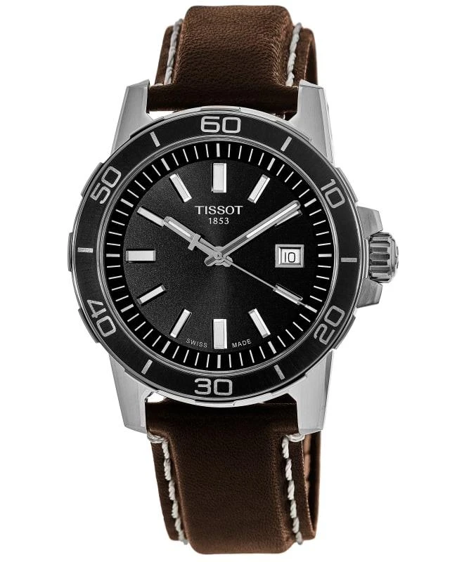 Tissot Tissot Supersport Gent Black Dial Leather Strap Men's Watch T125.610.16.051.00 1
