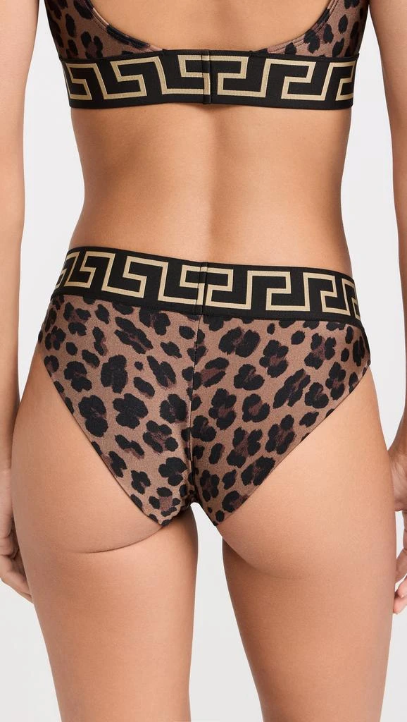 Versace Swim Slip Rodi Lycra Leopard All Over Print Bikini Bottoms 2