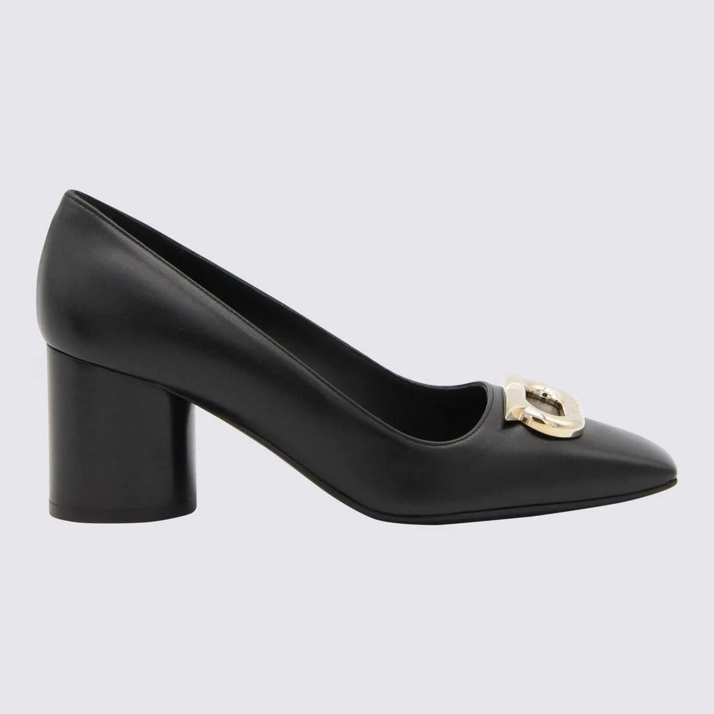 Salvatore Ferragamo Salvatore Ferragamo Black Leather Pania Pumps 1