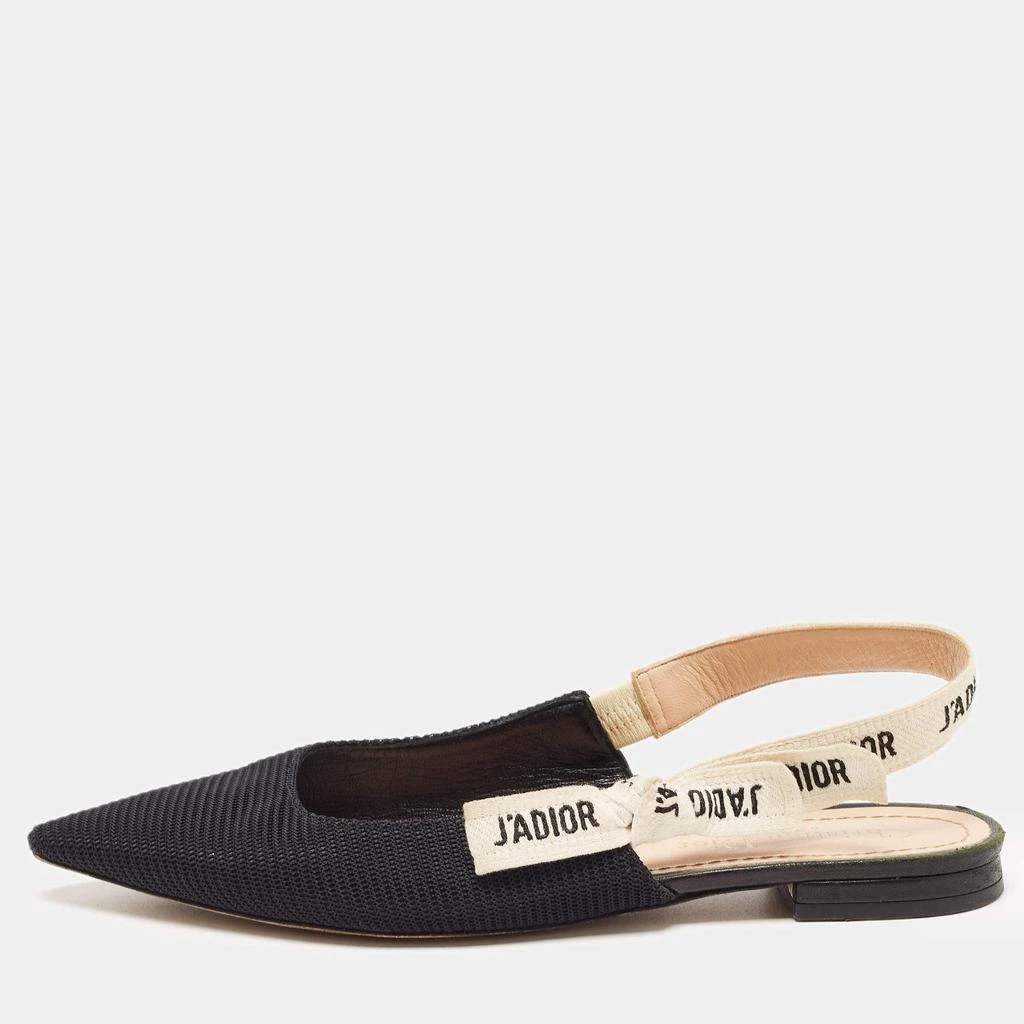 Dior Dior Black Technical Fabric J'adior Slingback Flats Size 36.5 1
