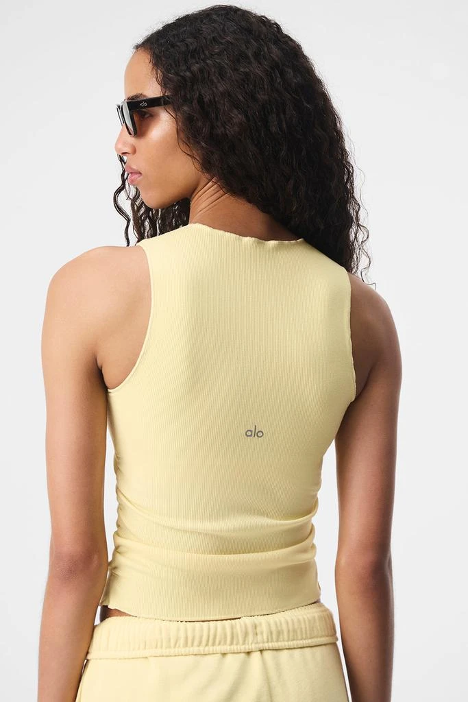 Alo Ribbed En Pointe Tank - Lemon Ice 3