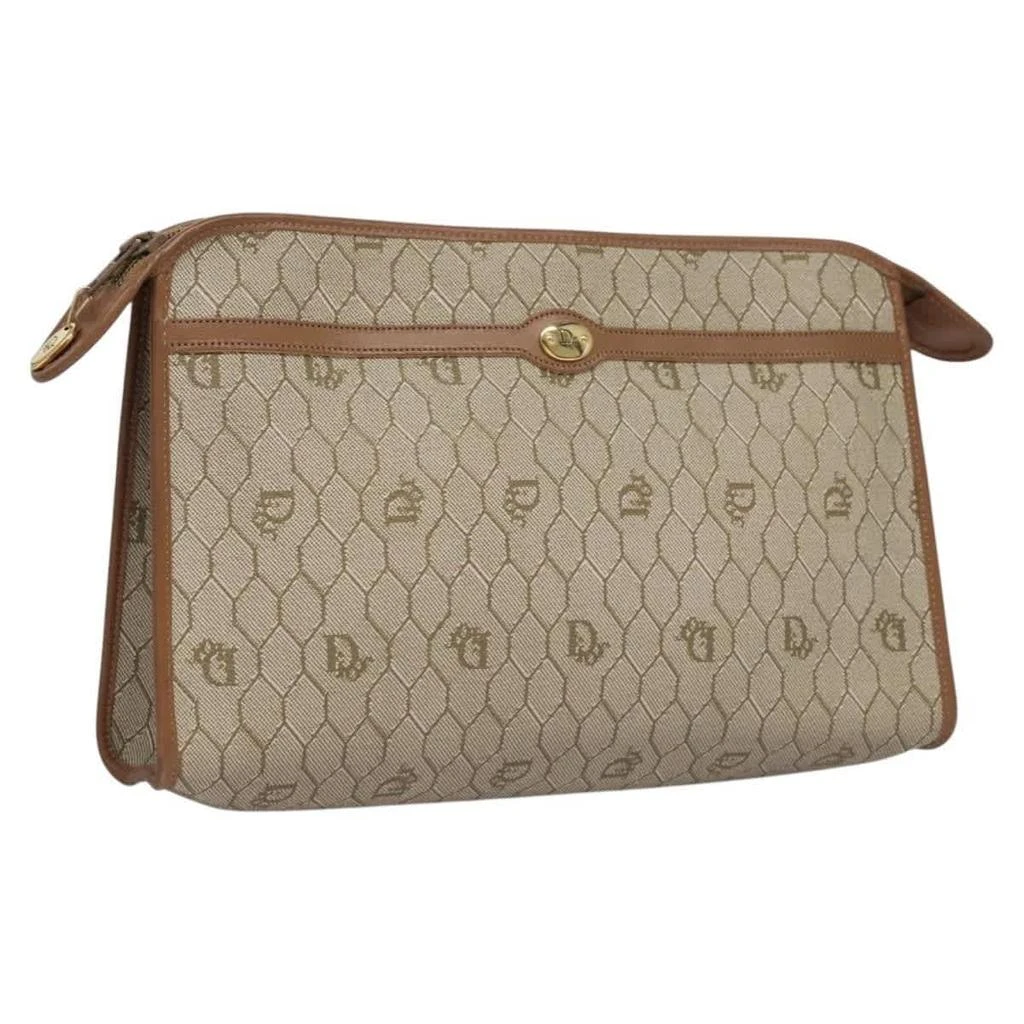 Dior Vintage Honeycomb Zip Pouch Coated Canvas Pvc Clutche 
Pouche Bag (Pre-Owned)