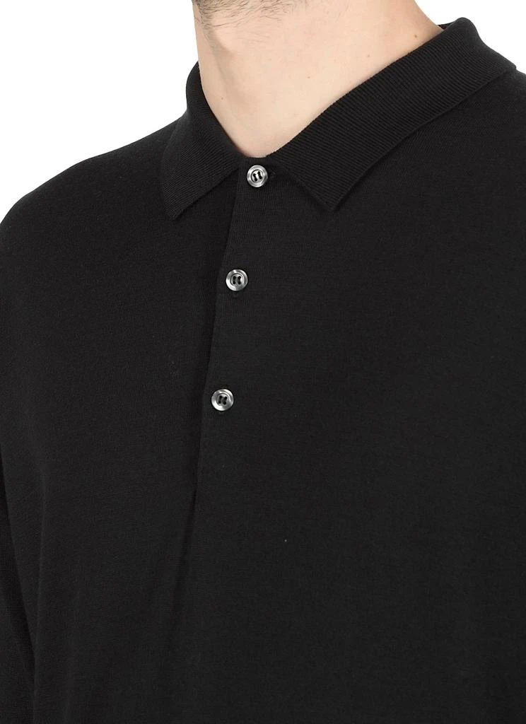 John Smedley John Smedley Belper Buttoned Knitted Polo Shirt 5