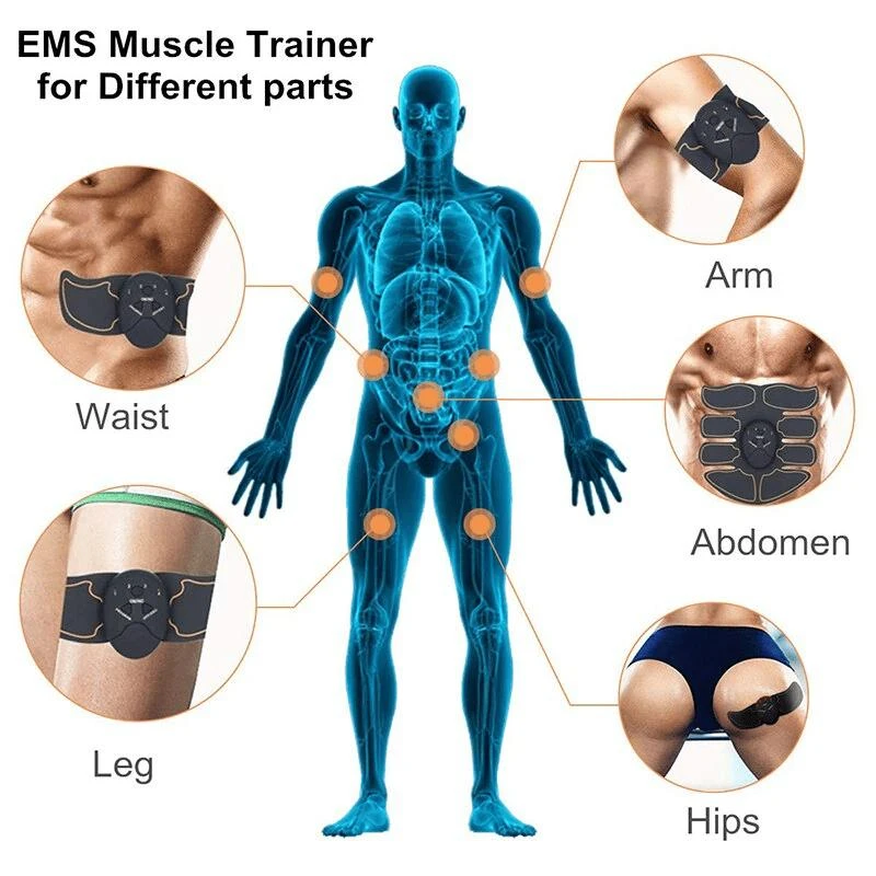 EMS Abdominal Muscle Toning Trainer ABS Stimulator Toner Fitness Binder Gym Belt - Abs + Arms + Hips 5