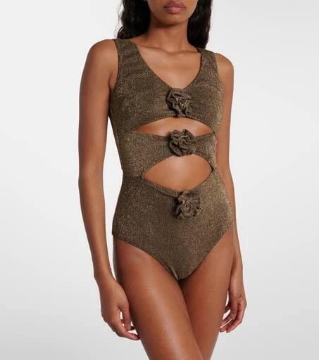 Alexandra Miro Beth floral-appliqué swimsuit 2
