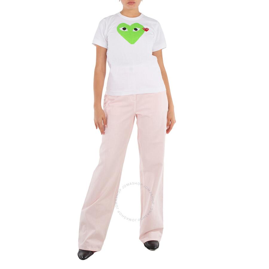 Comme Des Garcons Cdg Play Double Heart Logo Short-Sleve T-Shirt, Size X-Small