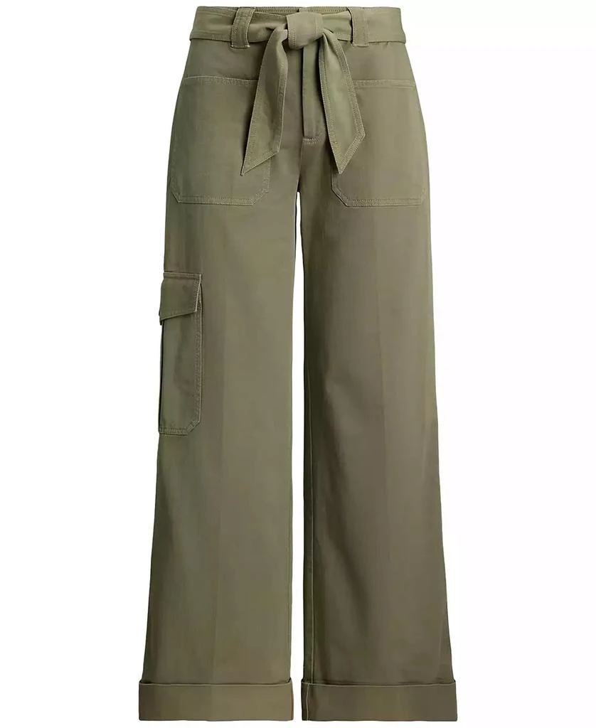 Ralph Lauren Women's Pleated Cotton Twill Wide-Leg Cargo Pants, Regular & Petite 8