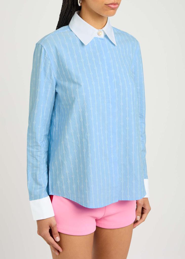 Casablanca Laurel embroidered cotton-blend shirt