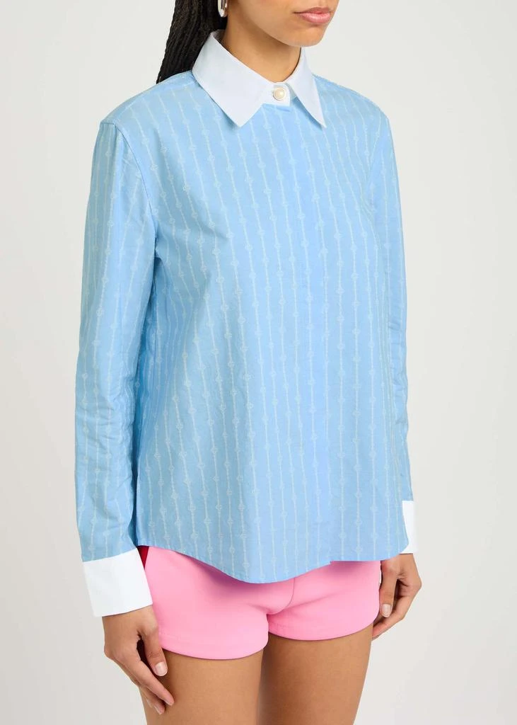 Casablanca Laurel embroidered cotton-blend shirt 2