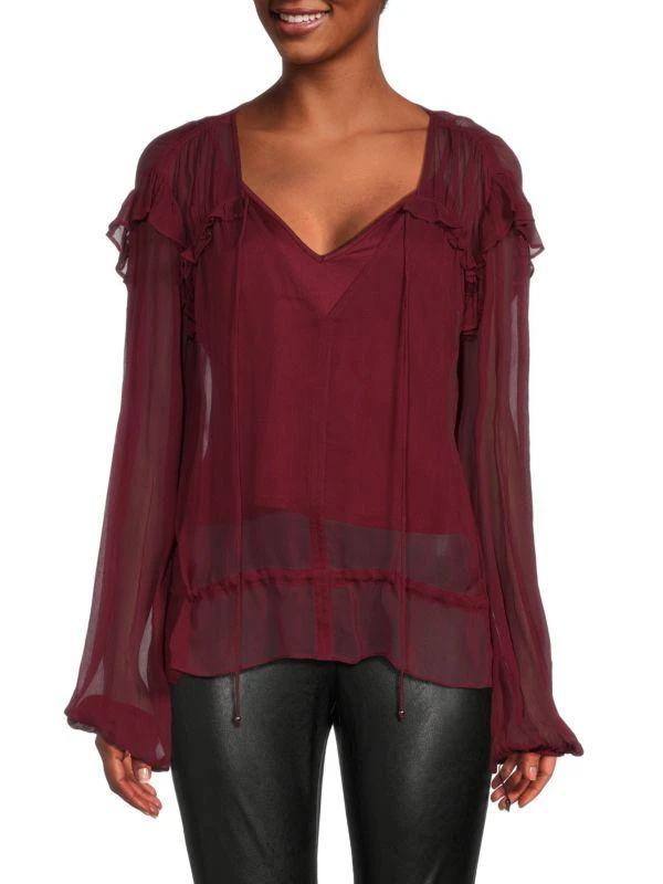 BCBG Semi Sheer Blouse 1