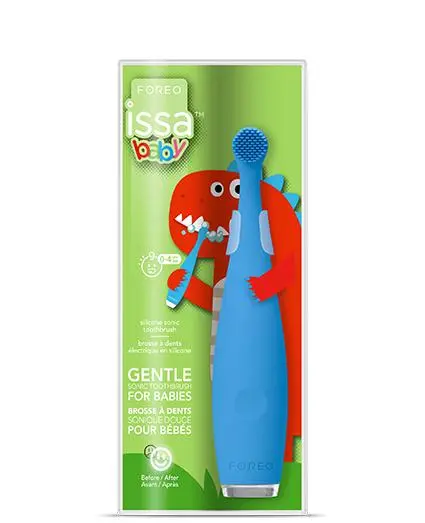 Foreo Foreo -  ISSA Baby Silicone Sonic Toothbrush 0-4 Years Bubble Blue Dino - USB Plug 3