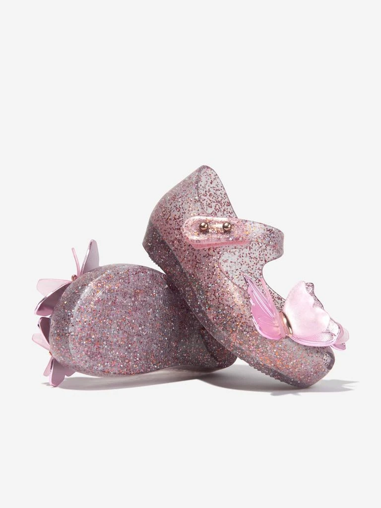 Mini Melissa Mini Melissa Girls Mini Ultragirl Butterfly Jelly Ballerinas in Pink 2