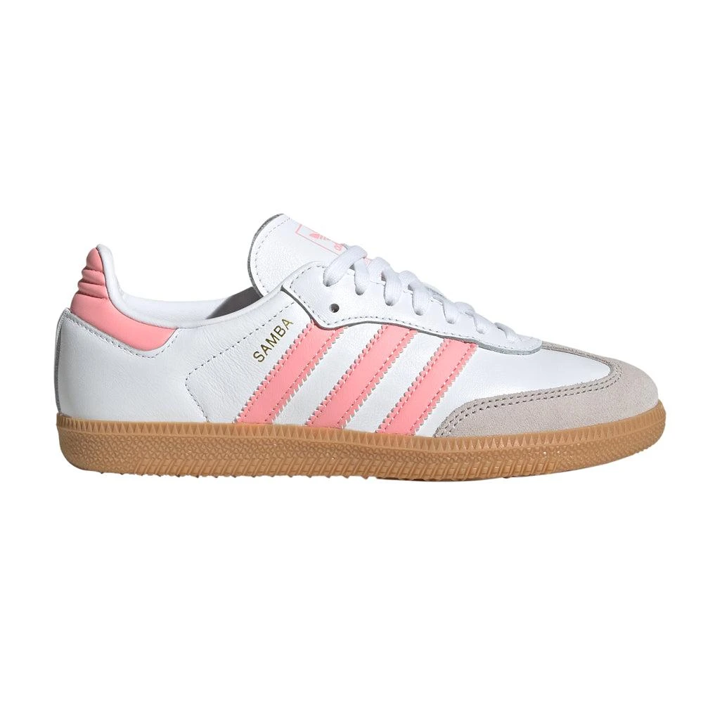 adidas Samba OG Athletic Shoe - Big Kid - White / Semi Flash Aqua / Gum - Size 6