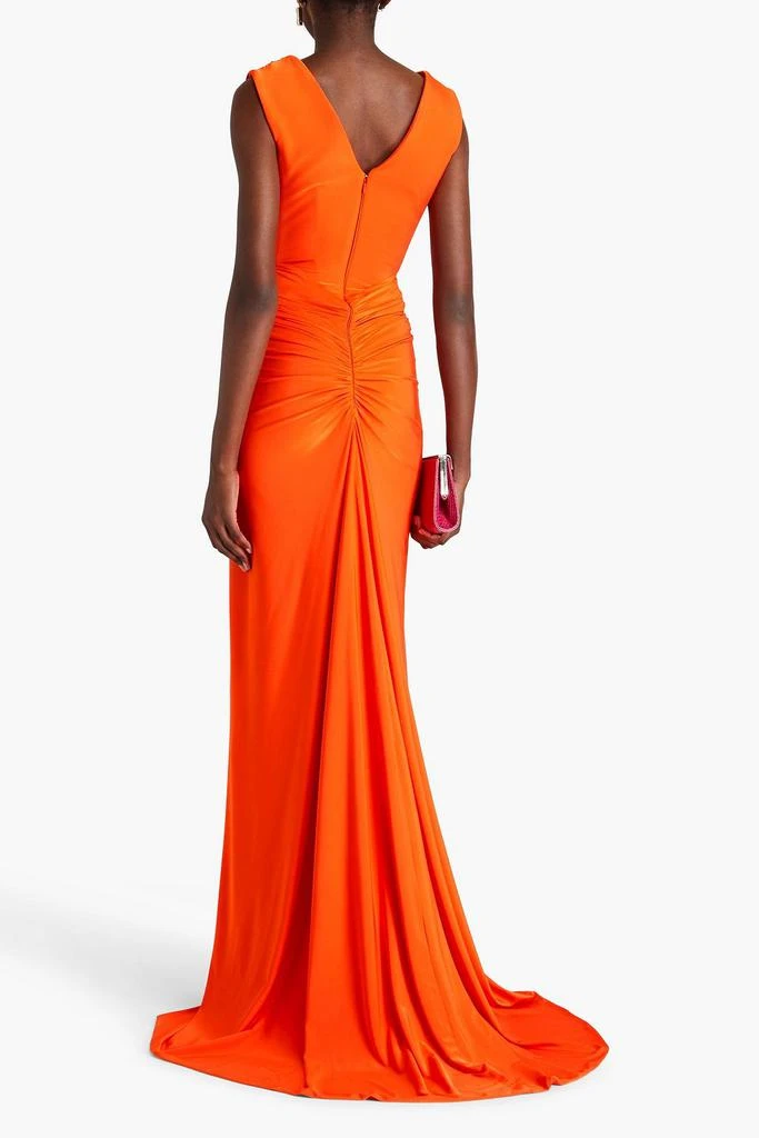 RHEA COSTA Saara ruched satin-jersey gown 3