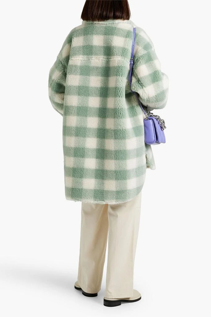 STAND STUDIO Sabi oversized checked faux shearling jacket 3