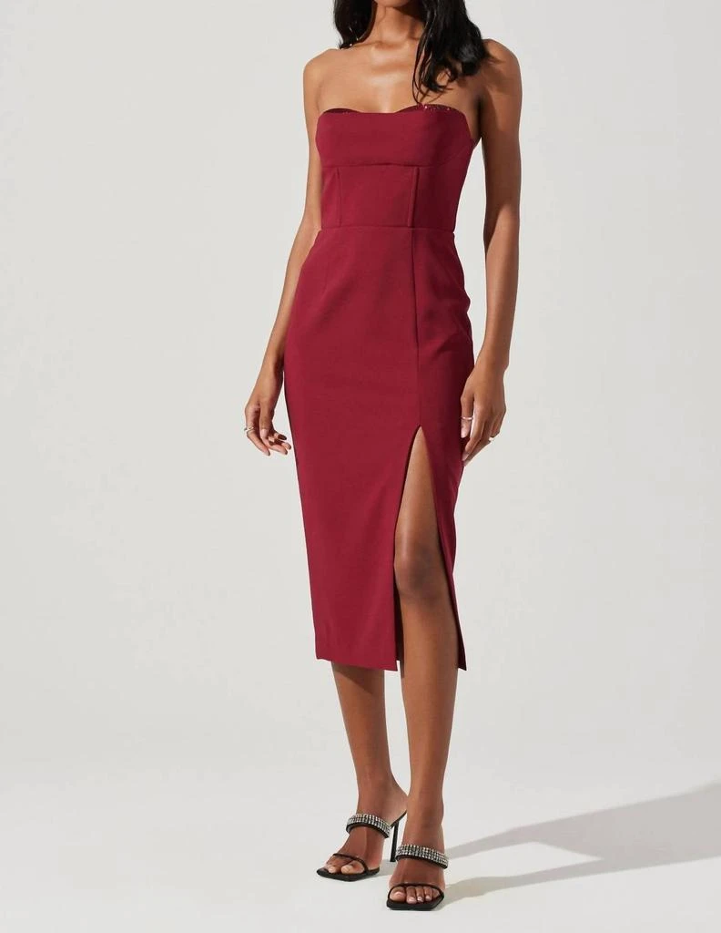 ASTR Melani Dress In Maroon 1