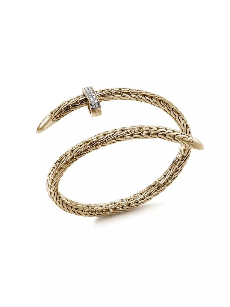 John Hardy Spear 14K Gold & Diamond Pavé Flex Cuff Bracelet 3