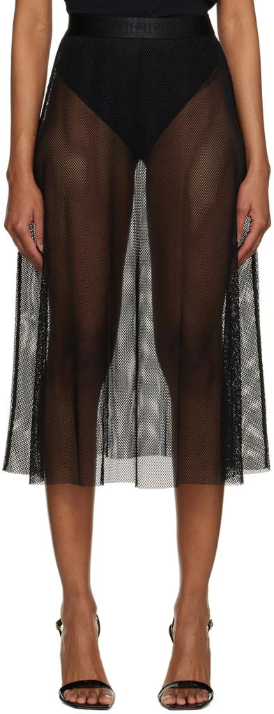 Wolford Black Net Evolution Midi Skirt 1