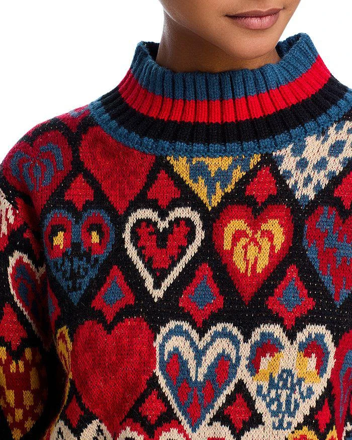 Farm Rio Hearts Ikat Rib Knit Sweater 4