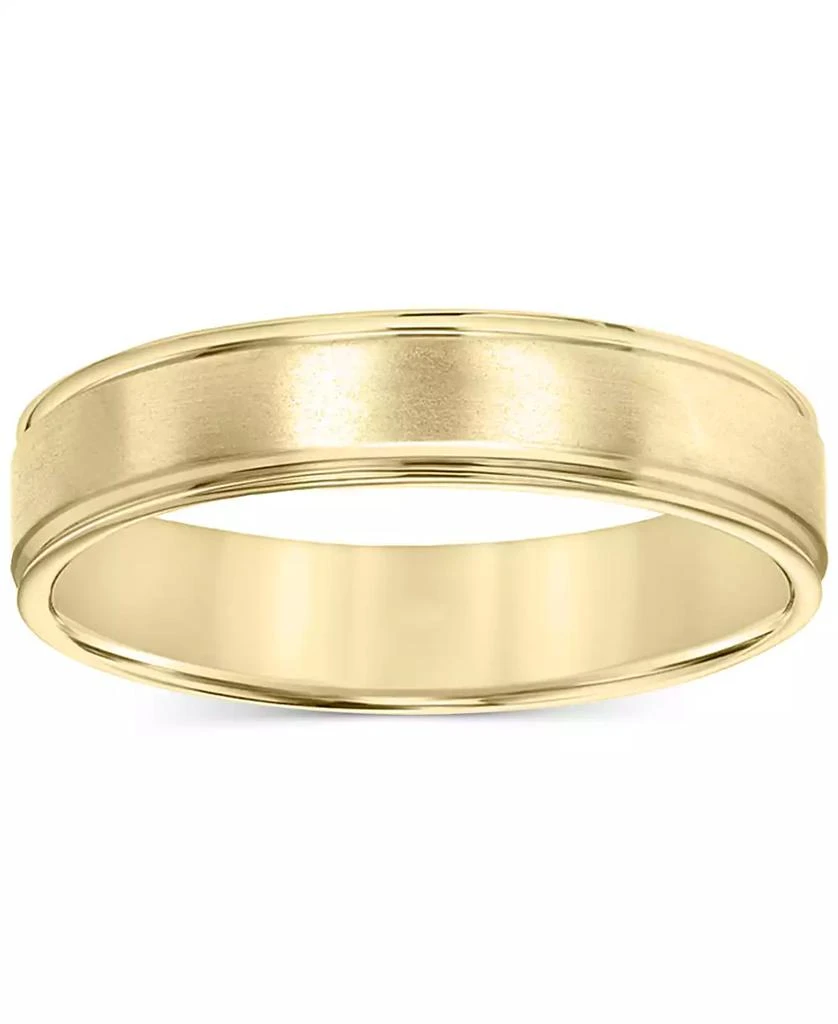 Macy's Men's Satin Finish Beveled Edge Band in 18k Gold-Plated Sterling Silver (Also in Sterling Silver) 4
