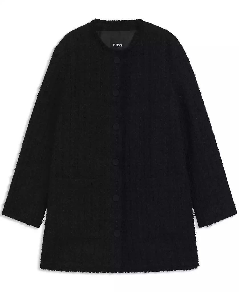 Hugo Boss Women's Velvet Tweed Oversized-Fit Blazer 3