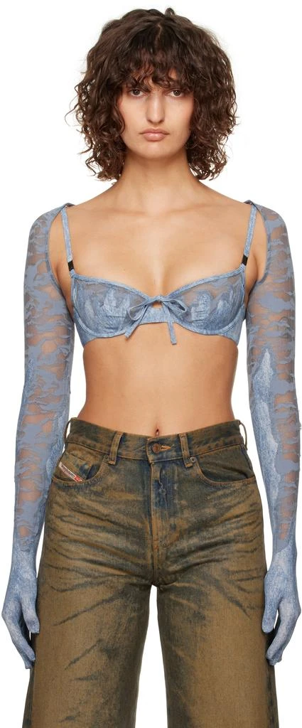 Diesel Blue Savage X Fenty Edition Lace-Bolero Gloves 1