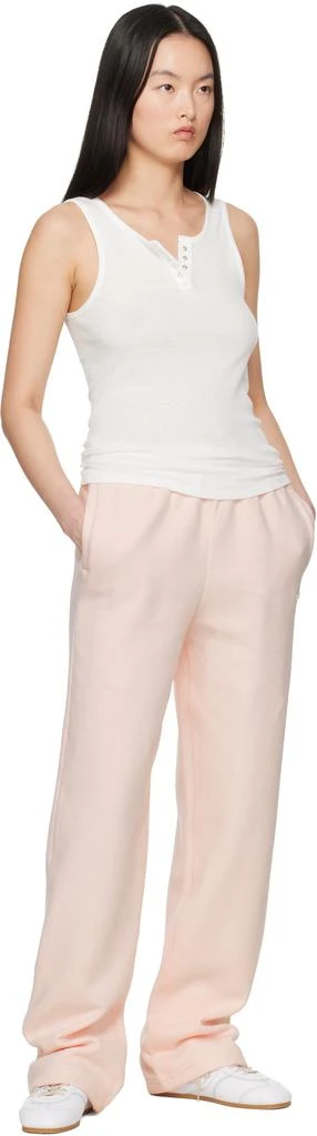 SKIMS Pink Cotton Fleece Classic Straight Leg Sweatpants 4