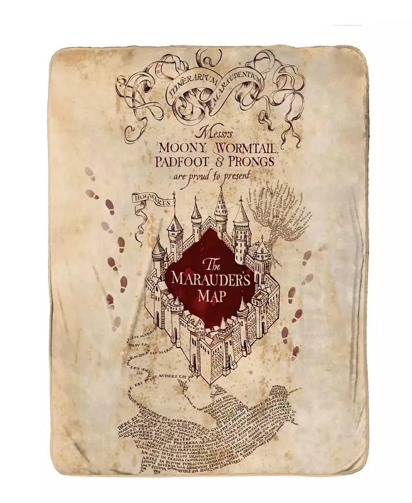 Harry Potter Marauders Map Silk Touch Throw, 70" x 50" 1