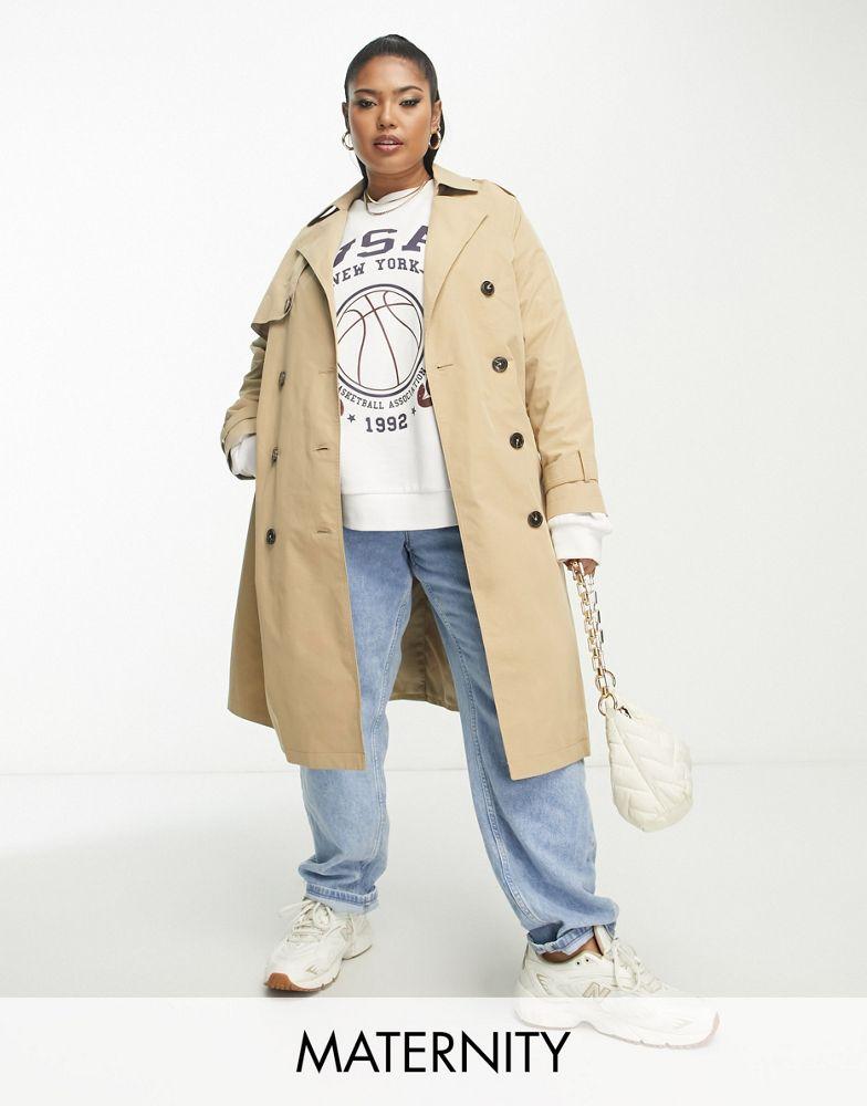 New Look Plus New Look Curve trench coat in camel