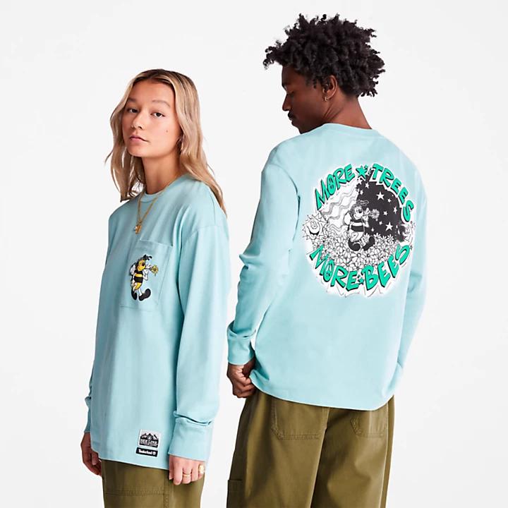 Timberland Bee Line x Timberland® Back-graphic Long-sleeved T-Shirt in Blue
